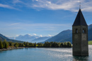 Kirchturmspitze St. Peter-Reschensee